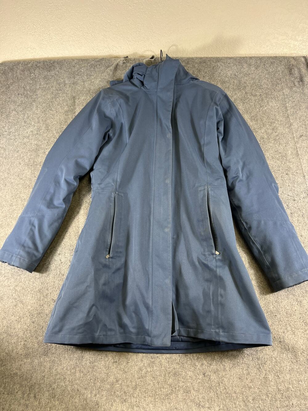 Patagonia Tres 3-1 Parka Jacket Womens Medium Blue Insulated Hoodie Gorpcore